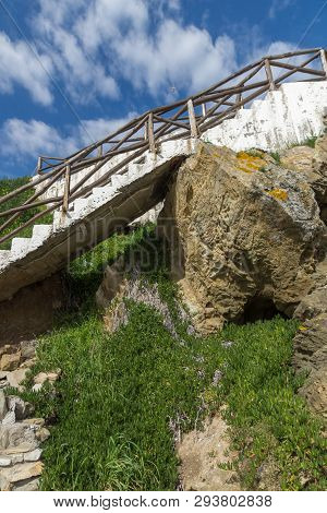 Ammouliani, Greece - April 3, 2015: Coastline Of Ammouliani Island, Athos, Chalkidiki, Central Maced