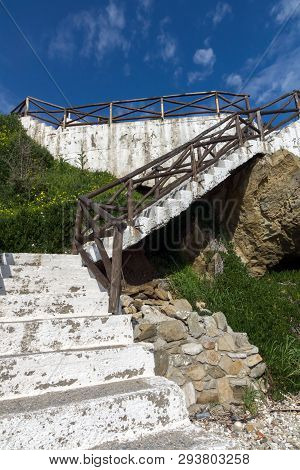 Ammouliani, Greece - April 3, 2015: Coastline Of Ammouliani Island, Athos, Chalkidiki, Central Maced