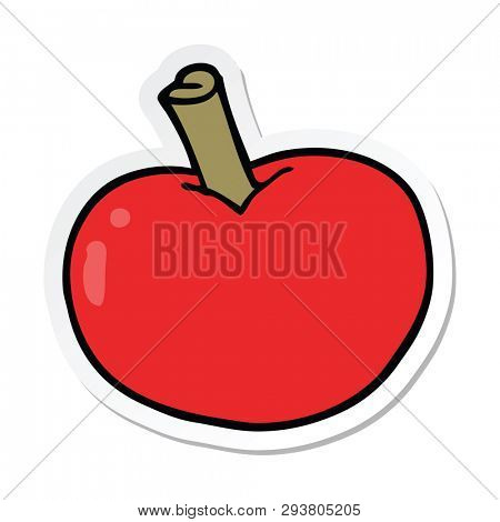 sticker of a cartoon apple