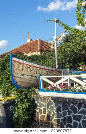 Chernomorets, Bulgaria - August 11, 2018: Typical Street Of Village Of Chernomorets, Burgas Region, 