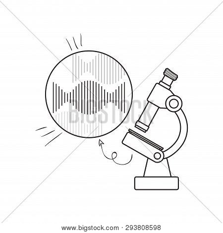 Dna Chain With Microscope Vector Illustration Design