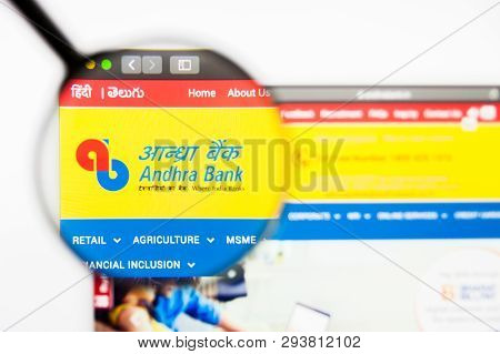 Los Angeles, California, Usa - 5 April 2019: Illustrative Editorial Of Andhra Bank Website Homepage.