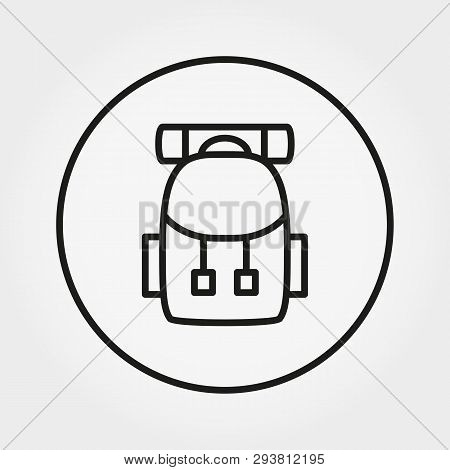 Backpack For Hiking. Icon. Vector. Editable Thin Line.
