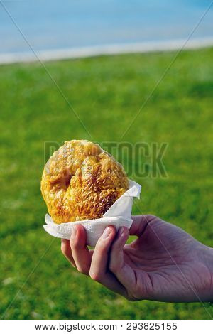 Traditional Smyrna Turkey Pastry Boyoz Close Up View