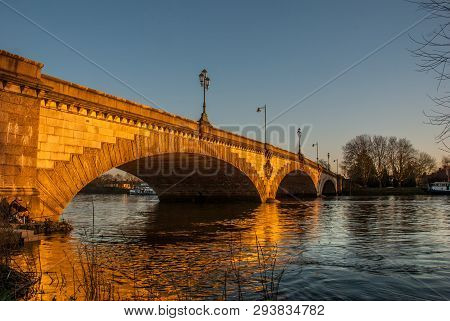 Kew Bridge In West London, Listed Bridge Over The River Thames