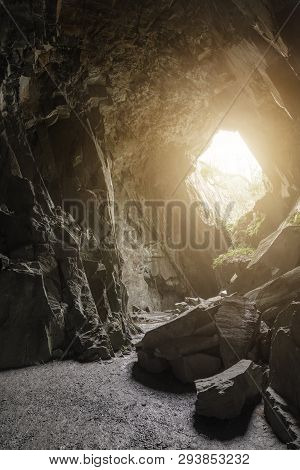 Stunning Landscape Image Of Old Unused Quarry In Uk Lake District