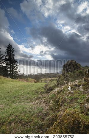 Beautiful Evening Landscape Image Of Tarn Hows In Uk Lake District During Spring