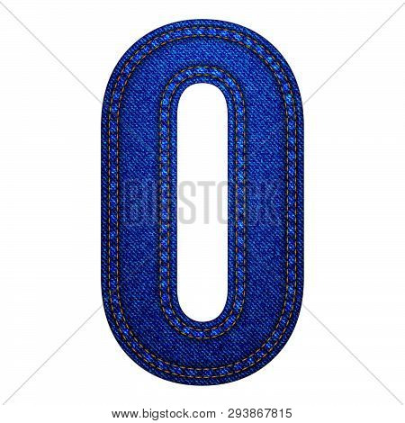 Jeans Alphabet Letters Number 0, Vector Illustration Modern Template Design
