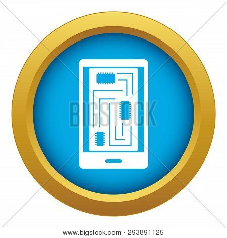 Phone Innards Icon Blue Vector Isolated On White Background For Any Design