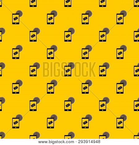 Mobile Mail Sign Pattern Seamless Vector Repeat Geometric Yellow For Any Design
