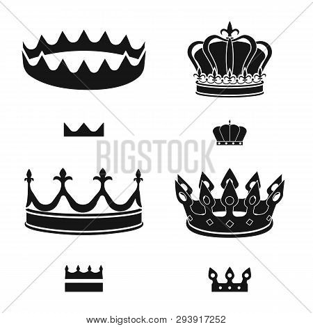 Vector Design Of King And Majestic Symbol. Set Of King And Gold Stock Symbol For Web.