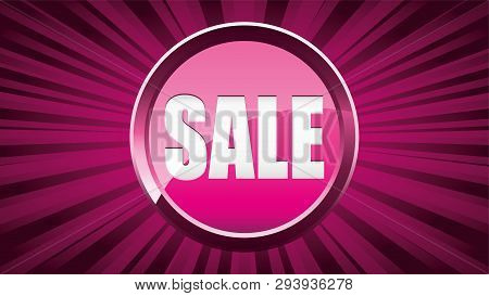 Pink Girly Sale Announcement Background With Glossy Sale Button