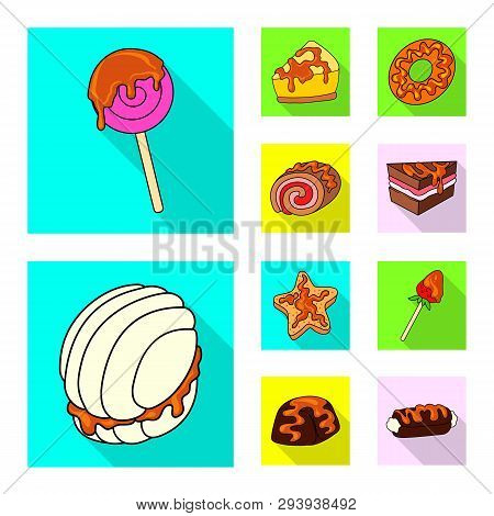 Isolated Object Of Confectionery And Culinary Logo. Set Of Confectionery And Colorful Vector Icon Fo