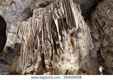 Ha long Bay,Vung Vieng Fishing Village,vietnam Dong Thien Cung Cave or paradise cave one of the most magical caves in Ha long bay famous place for tourist.