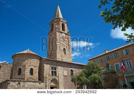 Entrance Of Frejus Cathedral In South Of France