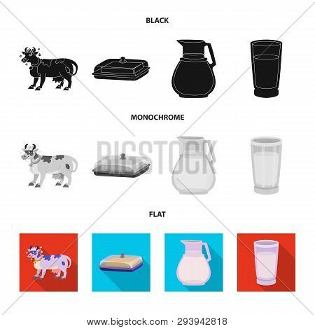 Vector Design Of Creamy And Product Symbol. Collection Of Creamy And Farm Stock Vector Illustration.