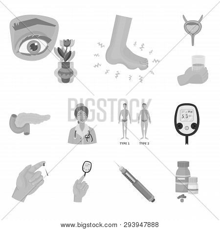 Isolated Object Of Health And Diet Sign. Set Of Health And Disease Stock Vector Illustration.