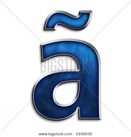 3D písmeno A s přízvukem