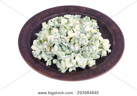 Light Dietary Egg Salad With Spring Greens, Yoghurt Dressing.