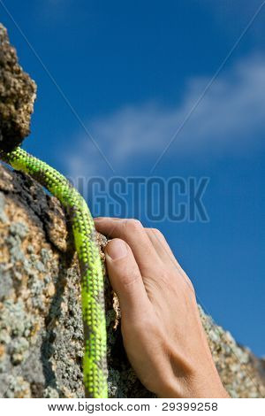 Rockclimber si ruce a lana