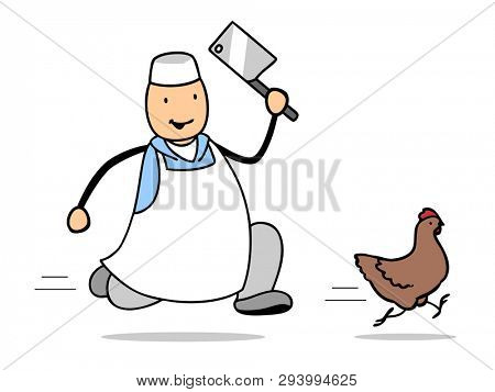 Cartoon Butcher Image Photo Free Trial Bigstock