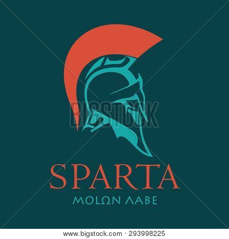 Helmet Of The Ancient Spartan Warrior. Sparta Symbol Vector Image