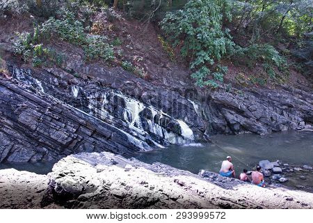 In The Mountains Of Talysh Is A Summer Day. At The Banks Of The Vilas River