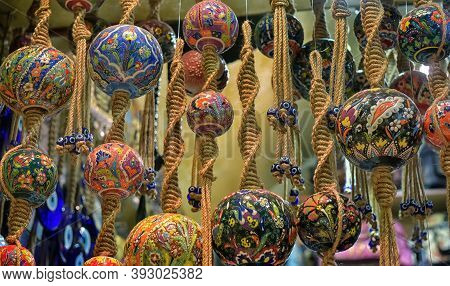 Orinetal Beads Hanged In Grand Bazaar, Istanbul, Turkey