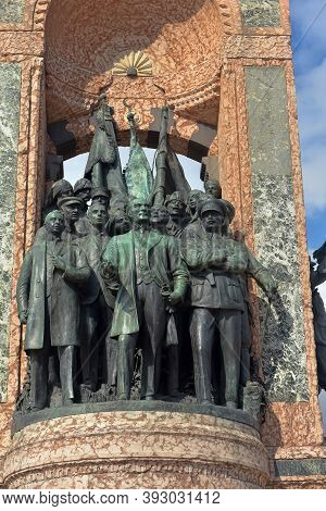 Turkey, Istanbul 20,03,2018 Monument Republic. The Republic Monument Is A Famous Monument Located On