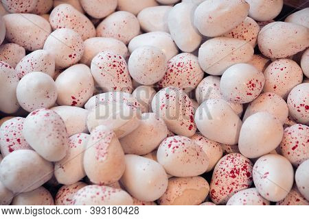 Bright Colors Chewing Marmalade In The Form Of Eggs, Sweets For Children And Adults, Selective Focus