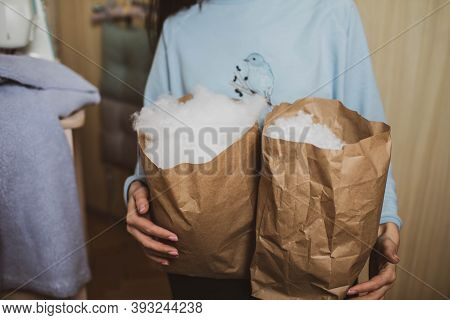 Two Types Of Filler For Soft Toys And Pillows.
