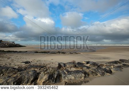 Wissant Beach (france) At The English Channel On A Cold Sunny Day In Winter