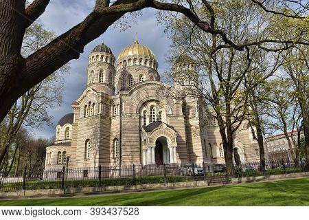 Latvia,  Riga 02.05.2016 Orthodox Cathedral In Riga, Latvia