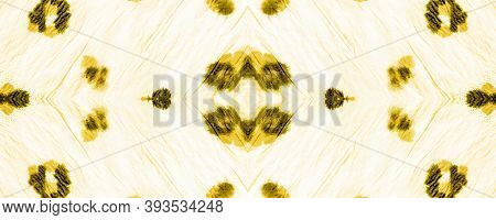 Leopard Texture. Gold, Yellow Colors. Drawn By Hand Exotic Texture Design. Zoo African Fashion Anima