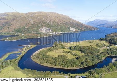 Airds Bay Aerial View From Taynuilt In Argyll And Bute