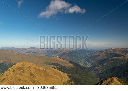 Views From The Sacroux Peak Of The French Side With The Village Of Bagneres De Luchon At The Bottom 