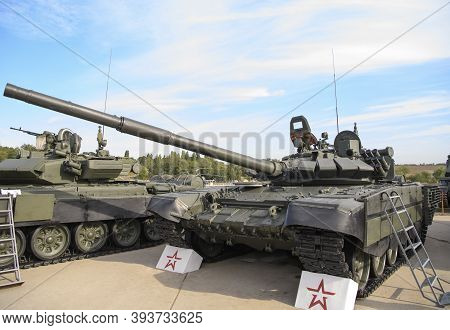 Rostov-on-don, Russia - August 28, 2020: Tank T- 72b3m At A Military Training Ground