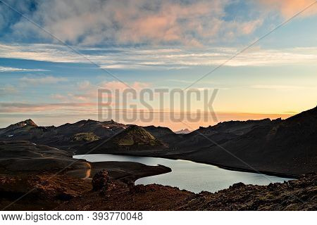 Langisjor Lake At Sunset In A Summer Sunny Day, Iceland