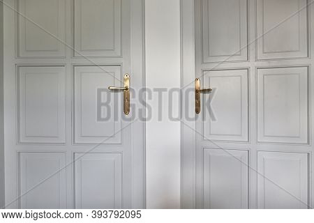 Door of a room left ajar at home