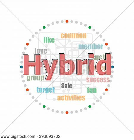 Text Hybrid. Business Concept . Word Collage With Different Association Terms