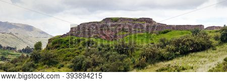 View Of Puka Pukara Or Puca Pucara, Inca Ruins In Cusco Or Cuzco Town, Peru