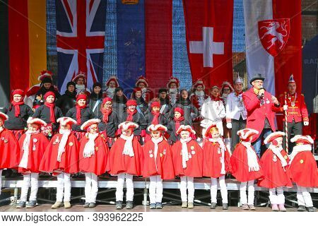 Schwaebisch Gmuend, Germany- February 23, 2019: 36th International Carnival Music Festival