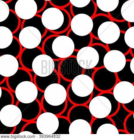 Circles, Rings Pattern. Circular Figures Seamless Ornament. Geometric Motif. Rounds Background. Circ