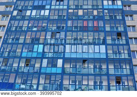 Modern Multi-storey House With Glazed Balconies