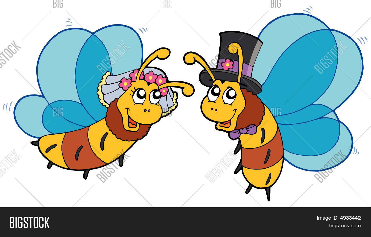 Honey Bees Wedding Vector & Photo (Free Trial) Bigstock