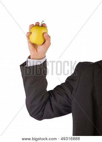 Modern Businessman Giving Apple