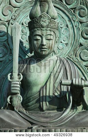 Japan Kyoto Tenryuji templet brons staty
