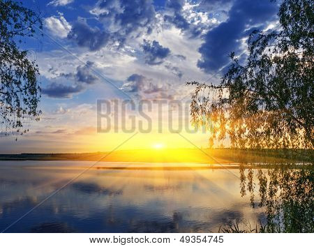 Sunset Over The River
