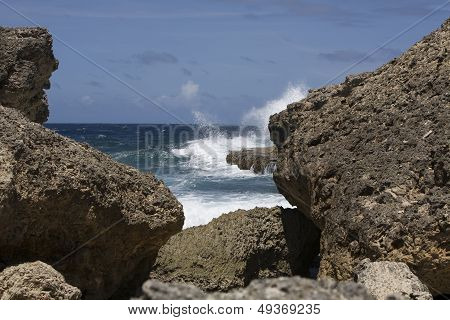 Volcano Rocks With Rough Ocaen