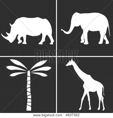 Set sagome natura africana.